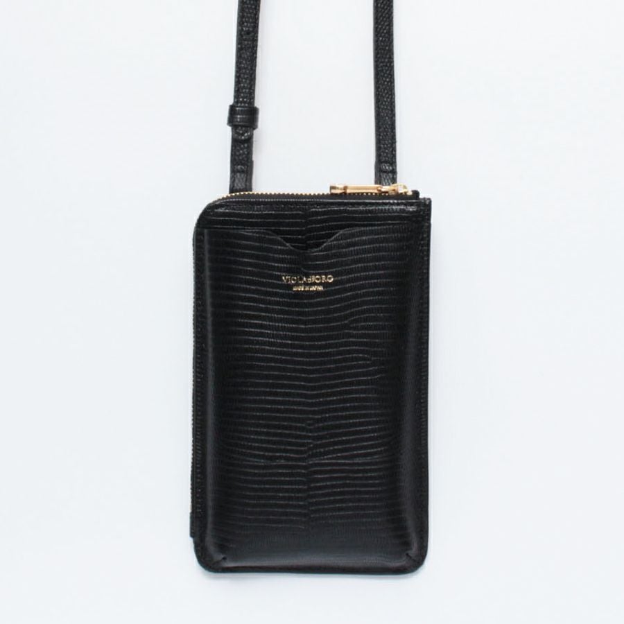新品 VIOLAd'ORO スマホショルダー 黒 VIOLAd'ORO（ヴィオラドーロ） 最大42%☆5/11迄 正規品 スマホ